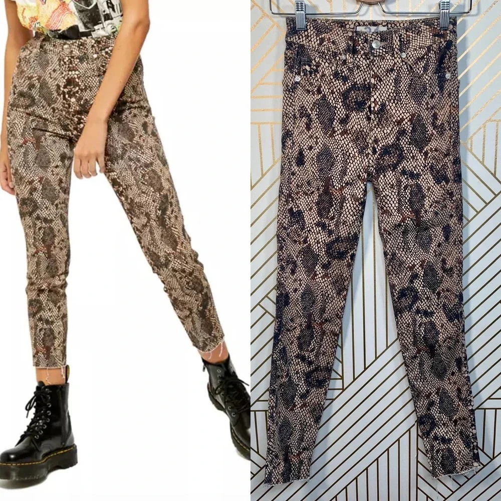 Free People Two Faced Snakeskin Printed Jeggings